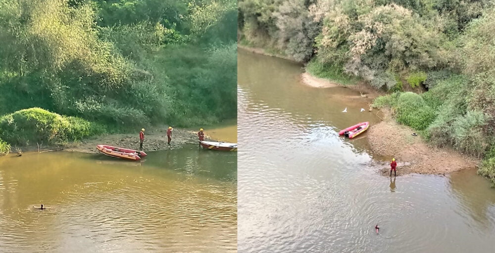 Bombeiros resgatam corpo de mulher nas águas do Rio Negro, em Mafra
