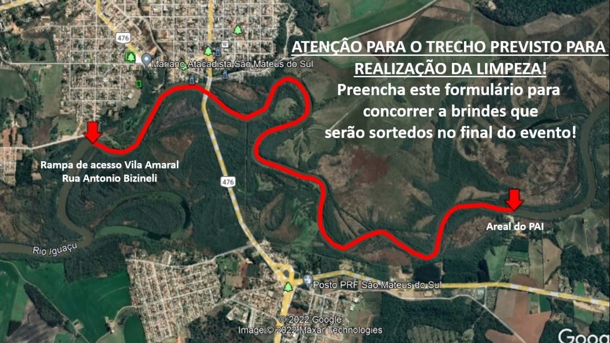 Limpeza do Rio Iguaçu acontecerá no dia 2 de abril em São Mateus do Sul, inscreva-se